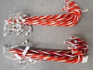 (2) 10 Pack Of Candy Cane Christmas Lights. (8-L-1)