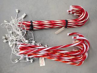 (2) 10 Pack Of Candy Cane Christmas Lights. (8-L-1)