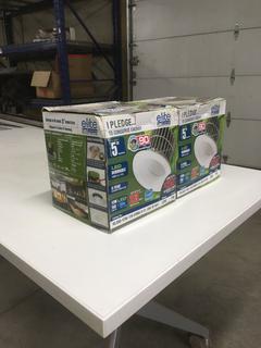 (2) Elite LED Dimmable Light Fixtures, Fits Most 5in Housing.