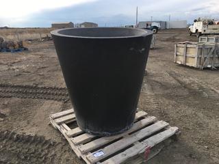 Round Concrete Planter, Approximately 40in Diameter x 40in H.