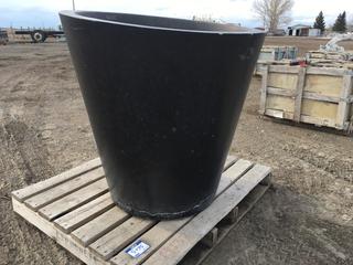 Round Concrete Planter, Approximately 36in Diameter x 36in H.