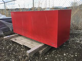 Rectangular Steel Planter Red, Approximately 24in x 72in x 30in H.