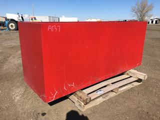 Rectangular Steel Planter Red, Approximately 24in x 72in x 30in H.