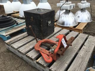 (1) Ridgid Hitch Mount Vice, No.27,  and (1) Ridgid Pipe Threader, Model# 141.