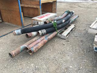 Quantity of 4in Concrete Pump Hoses, Pipes, Connection Gaskets and Clamps.