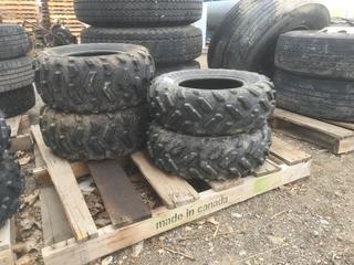 (2) Dunlop Quad Tires KT 425 AT 25x10-12 and (2) Dunlop Quad Tires KT 421 AT25 x 8-12.