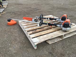 Stihl Trimmer F5100 RX and Stihl Trimmer KM 110R w/ 13in Chain Saw Attachment.