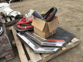 Quantity of Assorted Air Hoses, Mud Flaps and Truck Parts.