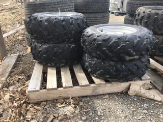 (2) Dunlop Tires KT  425 AT 25x10-12 and (2) Dunlop Tires KT 421 AT 25x8-12 w/ Rims.