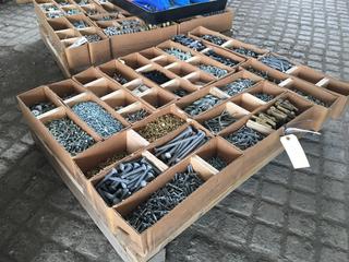 Quantity of Assorted Nuts, Bolts, Screws and Hinges.