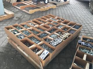 Quantity of Assorted Nuts, Bolts, Washers, Door Stops and Hinges.