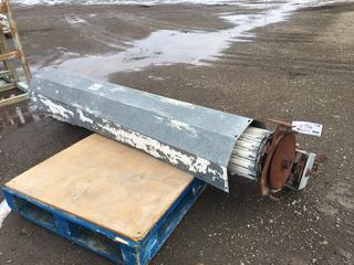 Galvanized Roll Up Door, Approximately 7ft W x 8ft.