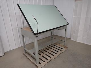 Adjustable Drafting Table, 60n. x 38in. x 37in.