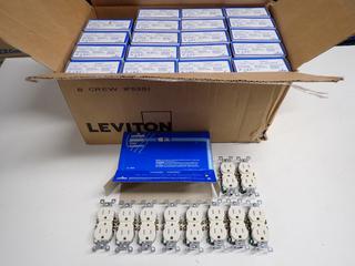 CS of (20) Leviton Almond Receptacles 204-T5 320-T. (9-L-2)