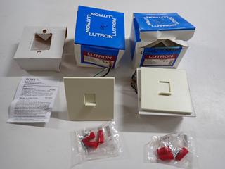 (2) Lutron Single-Pole Slide Dimmer Switches  NT-1500-AL. (9-G-1)