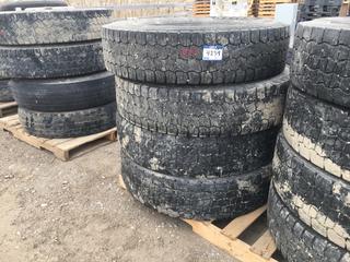 (4) Truck Tires 11 R24.5 Radial M+S 149/146 L.