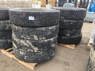 (4) Truck Tires 11 R24.5 Radial M+S 149/146 L.