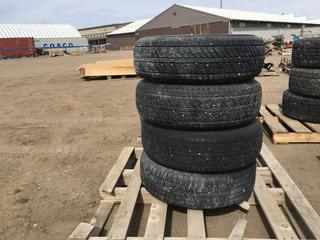 (4) Transmaster Trailer Radial Tires ST 225/75 R15 w/ 6 Bolt Pattern Rims.