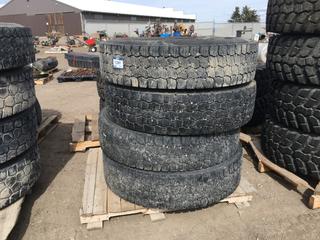 (4) Truck Tires 11 R24.5 M+S 149/146L.