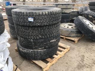 (4) Truck Tires 11 R24.5 Radial M+S.