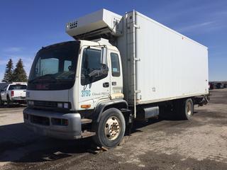 2001 GMC T7500 COE S/A Van Body c/w Auto, Showing 575,884 Kms, VIN 1GDL7C1C21J503636, *Not Running, Drive Shaft Not Connected*