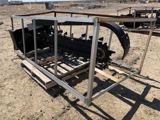 Unused 60 in. Skid Steer Trencher, 60 in. x 12 in. Working Depth, 2320 - 3020 psi Working Pressure, 16 - 26 GPM Hydraulic Flow, Shark and Cup Teeth Chain.
