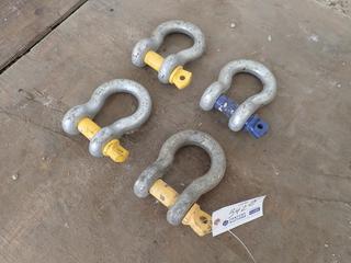 Qty Of (4) 1 1/4in 12-Ton Shackles
