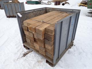 4ft X 4ft X 43in Storage Crate C/w Fork Pockets And Qty Of 48in X 6in Fir Blocks