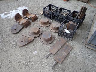 Qty Of Crates, Test Caps, Steel Plate, Heavy Duty Bolts And Misc Pieces Of Steel