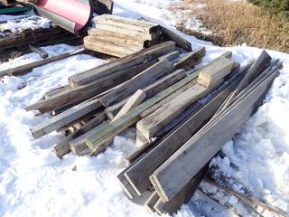 Qty Of 10ft X 4in X 4in, 10ft X 8in X 2in And 4ft X 6in X 4in Pieces Of Dunnage C/w Assorted Wood Blocks