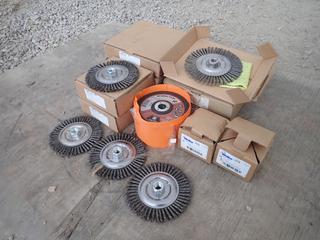 Qty Of Walter 6in X 1/4 X 7/8 Grinding Discs C/w Qty Of Wire Wheels And (2) Weiler 3 1/2in Wire Wheel Cups