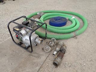 Kipor KGP30 3in Trash Pump C/w Kipor KG200 55cc Gas Engine, Qty Of Male/Female Fittings, Caps, Suction Screen, Reducers, (2) 3in Suction And (1) Discharge Hose