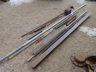 (1) 10ft And (1) 55in Piece Of I-Beam C/w Assorted Pipe And Pieces Of Steel