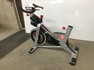 Freemotion S11.9 Carbon Drive Spin Bike with High Gear Ratio, Weighted Flywheel, Adjustable Seat, Dual Sided Pedals, Resistance Knob with Quick Stop Brake, S/N EE331K30342.  (WH)
