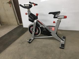 Freemotion S11.9 Carbon Drive Spin Bike with High Gear Ratio, Weighted Flywheel, Adjustable Seat, Dual Sided Pedals, Resistance Knob with Quick Stop Brake, S/N EE421K30197.  (WH)