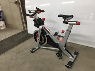 Freemotion S11.9 Carbon Drive Spin Bike with High Gear Ratio, Weighted Flywheel, Adjustable Seat, Dual Sided Pedals, Resistance Knob with Quick Stop Brake, S/N EE331K30307.  (WH)