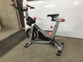 Freemotion S11.9 Carbon Drive Spin Bike with High Gear Ratio, Weighted Flywheel, Adjustable Seat, Dual Sided Pedals, Resistance Knob with Quick Stop Brake, S/N EE331K30370.  (WH)