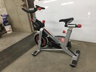 Freemotion S11.9 Carbon Drive Spin Bike with High Gear Ratio, Weighted Flywheel, Adjustable Seat, Dual Sided Pedals, Resistance Knob with Quick Stop Brake, S/N EE331K30289.  (WH)