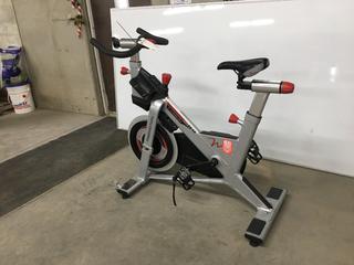 Freemotion S11.9 Carbon Drive Spin Bike with High Gear Ratio, Weighted Flywheel, Adjustable Seat, Dual Sided Pedals, Resistance Knob with Quick Stop Brake, S/N EE331K30303.  (WH)