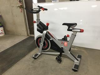 Freemotion S11.9 Carbon Drive Spin Bike with High Gear Ratio, Weighted Flywheel, Adjustable Seat, Dual Sided Pedals, Resistance Knob with Quick Stop Brake, S/N EE331K30324.  (WH)