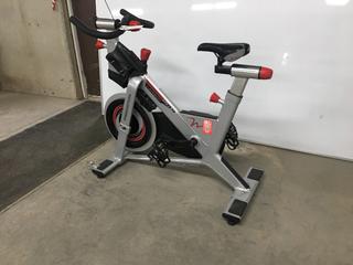 Freemotion S11.9 Carbon Drive Spin Bike with High Gear Ratio, Weighted Flywheel, Adjustable Seat, Dual Sided Pedals, Resistance Knob with Quick Stop Brake, S/N EE331K30312.  (WH)