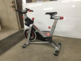 Freemotion S11.9 Carbon Drive Spin Bike with High Gear Ratio, Weighted Flywheel, Adjustable Seat, Dual Sided Pedals, Resistance Knob with Quick Stop Brake, S/N EE331K30374.  (WH)