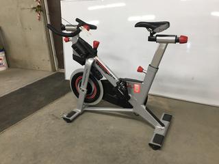 Freemotion S11.9 Carbon Drive Spin Bike with High Gear Ratio, Weighted Flywheel, Adjustable Seat, Dual Sided Pedals, Resistance Knob with Quick Stop Brake, S/N EE331K30319.  (WH)