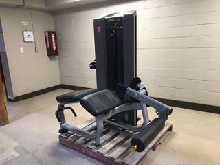 Precor Prone Leg Curl with 205lb Weight Stack, S/N BDDCE05090001.  (AU)