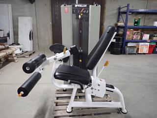 Precor Seated Leg Curl with 250lb Weight Stack, S/N BA57C16100001. (WH)