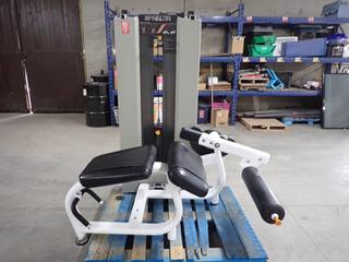 Precor Prone Leg Curl with 205lb Weight Stack, S/N BKTBC15100001. (WH)