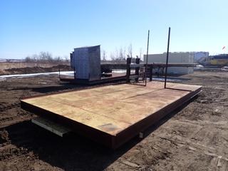 Skidded Steel Deck, 22 Ft. x 10 Ft. x 18 In., w/ Steel Housing and Tank Stand