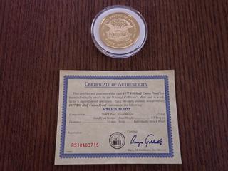 1877 United States $50 Half Union Proof Coin, COA  (Office)