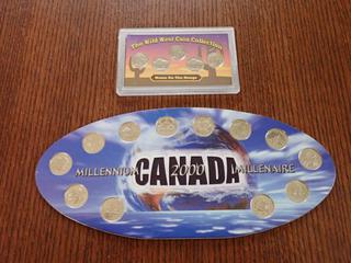The Wild West United States Coin Collection 'Home On The Range' and 2000 Millennium Canadian 25 Cent Coin Set  (Office)