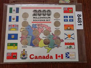 2000 Millennium Souvenir Canadian 12 Piece Coin Set  (Office)